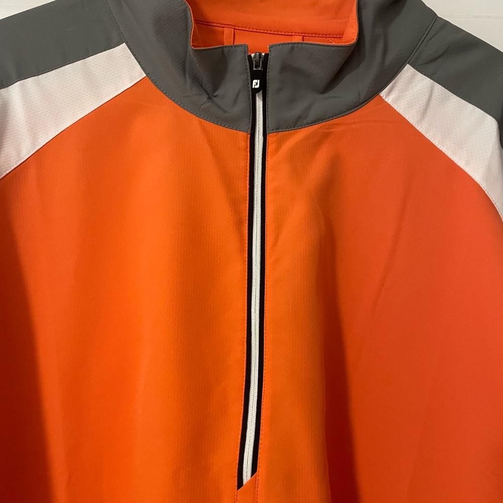Mens Foot-joy XL Orange And White Golf Windbreaker